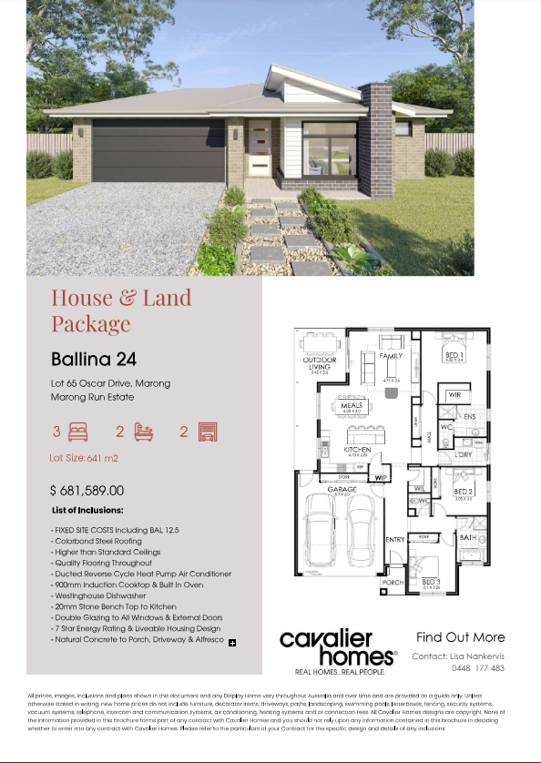 [House & Land] Lot 65 Ballina 24 by Cavalier Homes Marong Run Estate
